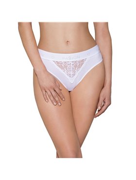Трусики з широкою гумкою і мереживом Passion PS001 PANTIES S, white