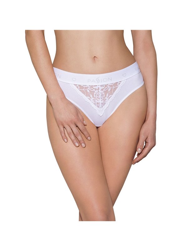 Трусики з широкою гумкою і мереживом Passion PS001 PANTIES S, white