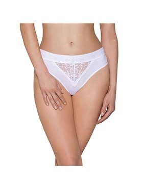 Трусики з широкою гумкою і мереживом Passion PS001 PANTIES XL, white