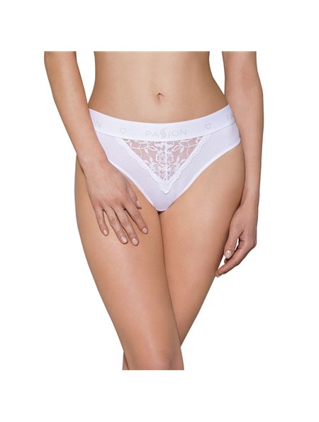 Трусики з широкою гумкою і мереживом Passion PS001 PANTIES XL, white