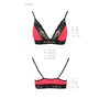 Еластичний топ з мереживом Passion PS001 TOP L, red-black