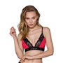 Еластичний топ з мереживом Passion PS001 TOP M, red-black