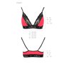 Еластичний топ з мереживом Passion PS001 TOP M, red-black
