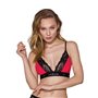 Еластичний топ з мереживом Passion PS001 TOP S, red-black