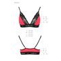 Еластичний топ з мереживом Passion PS001 TOP S, red-black
