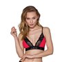 Еластичний топ з мереживом Passion PS001 TOP XL, red-black