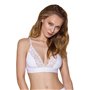 Еластичний топ з мереживом Passion PS001 TOP M, white