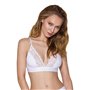 Еластичний топ з мереживом Passion PS001 TOP XL, white