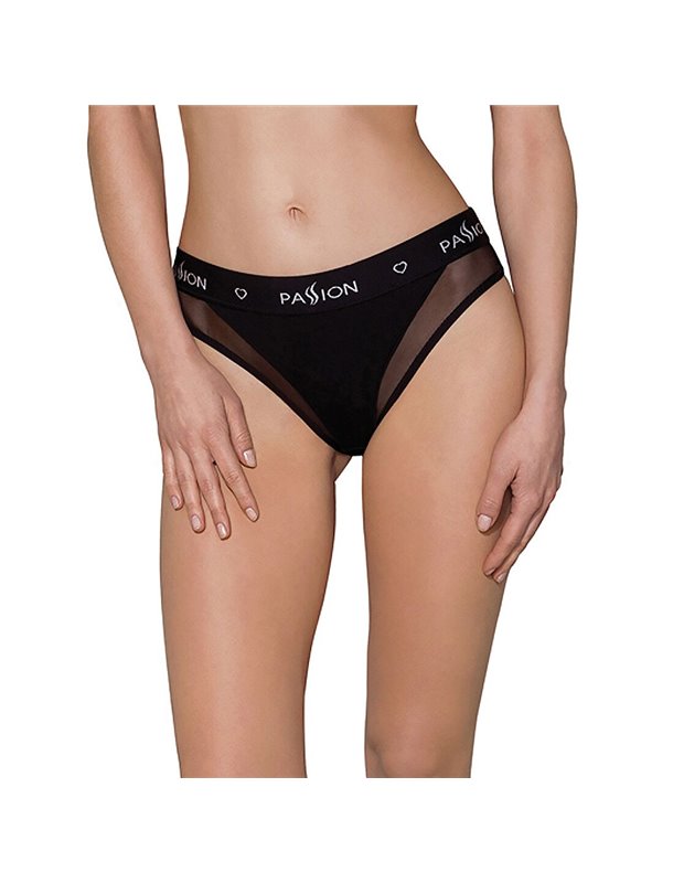Трусики з прозорою вставкою Passion PS002 PANTIES S, black