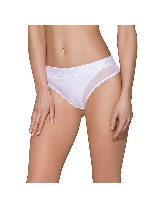 Трусики з прозорою вставкою Passion PS002 PANTIES M, white SO4196 Passion (Польща) фото - Luxbikini
