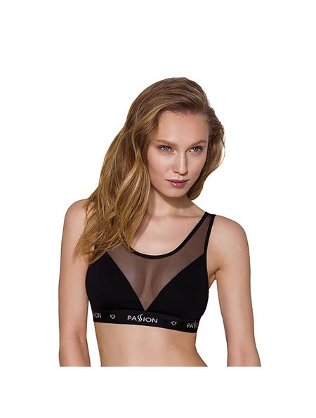 Топ з прозорою вставкою Passion PS002 TOP XL, black