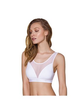 Топ з прозорою вставкою Passion PS002 TOP L, white