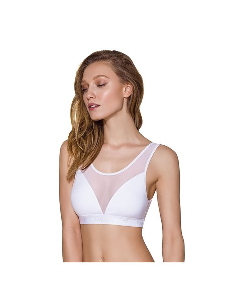 Топ з прозорою вставкою Passion PS002 TOP L, white