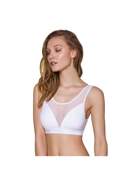 Топ з прозорою вставкою Passion PS002 TOP S, white