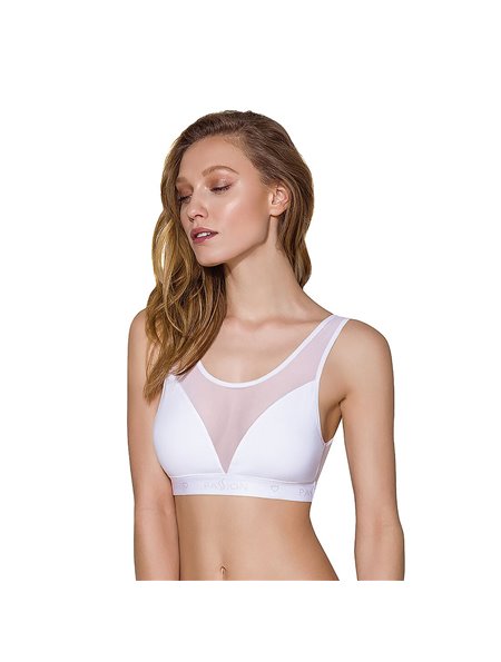 Топ з прозорою вставкою Passion PS002 TOP XL, white