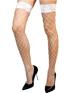 Панчохи в крупну сітку Anne De Ales ERICA T3 White