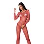 Бодістокінг Passion BS068 red, комбінезон, велика сітка, довгий рукав PBS068R Passion (Польща) фото - Luxbikini