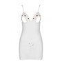 Сорочка з вирізами на грудях, стрінги Passion LOVELIA CHEMISE XXL/XXXL, white