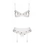 Сексуальний комплект з поясом для панчіх Passion LOVELIA SET XXL/XXXL, white