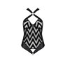 Сітчастий боді з халтером та ритмічним малюнком Passion Hima Body S/M, black