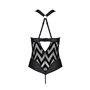 Сітчастий боді з халтером та ритмічним малюнком Passion Hima Body S/M, black