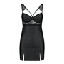 Бебі-дол з еко-шкіри та мережива Passion LOONA CHEMISE S/M, black