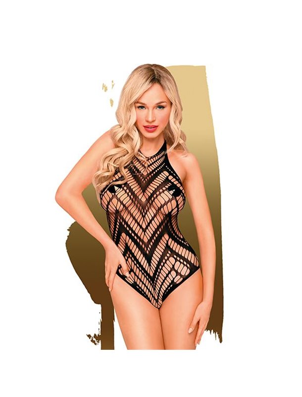 Боді з геометричним орнаментом Penthouse - Go Hotter Black S/L