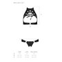 Комплект відкритий топ та трусики з екошкіри з люверсами Passion MALWIA SET OpenBra XXL/XXXL, black