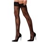 Панчохи Passion ST119 1/2 black, ажурна силіконова резинка з квітковим декором і люрексовою ниткою