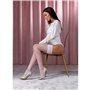 Панчохи Passion ST119 3/4 white, ажурна силіконова резинка з квітковим декором і люрексовою ниткою