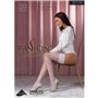 Панчохи Passion ST119 3/4 white, ажурна силіконова резинка з квітковим декором і люрексовою ниткою