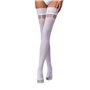 Панчохи Passion ST121 3/4 white на ажурній силіконовій резинці з квітковим орнаментом і вертикальним