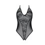 Боді з ажурним декором та відкритим кроком Passion URSULA BODY S/M, black