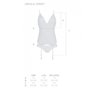 Корсет із пажами, трусики з ажурним декором та відкритим кроком Passion URSULA CORSET S/M, white