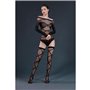 Комплект: боді та панчохи Moonlight Model 06 XS-L Black, довгі рукави, малюнок у вигляді ліфа, силуе