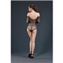 Сітчасте боді зі стразами Moonlight Model 09 XS-L Black, відкриті плечі
