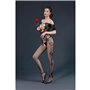 Бодістокінг з доступом Moonlight Model 10 XS-L Black, імітація шнурівки, квітковий декор, відкриті п