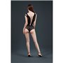Боді Moonlight Model 11 XS-L Black, глибоке декольте, вставки з великої сітки з боків, імітація трус