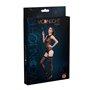 Комплект: боді та панчохи Moonlight Model 15 XS-L Black, з квітковим вертикальним малюнком