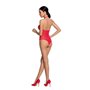 Бодістокінг з декольте Passion BS088 red, імітація корсетної шнурівки SO6383 Passion (Польща) фото - Luxbikini