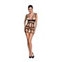 Бодістокінг-сукня Passion BS089 black, міні, плетіння у вигляді павутини SO6385 Passion (Польща) фото - Luxbikini