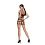 Бодістокінг-сукня Passion BS089 black, міні, плетіння у вигляді павутини SO6385 Passion (Польща) фото - Luxbikini
