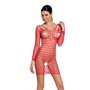 Бодістокінг-сукня з глибоким коміром Passion BS093 red, довгі рукави SO6398 Passion (Польща) фото - Luxbikini