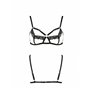 Бюстгальтер-стрепи з мереживом Passion Exclusive SOLON BRA XXL/XXXL, black, трусики в комплекті