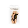 Боді Penthouse Salute Me S/L Black, імітація шнурівки на спині та декольте, геометричне плетіння