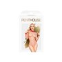 Боді Penthouse Scandalous XL Red, велика сітка, високий комір, довгі рукави