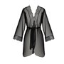 Пеньюар Passion AMBERLY PEIGNOIR 4XL/5XL, black, ажурні декольте та манжети, широкі рукави
