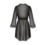 Пеньюар Passion AMBERLY PEIGNOIR 4XL/5XL, black, ажурні декольте та манжети, широкі рукави