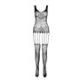 Бодістокінг Passion ECO BS001 One Size black, з доступом, імітація підв’язок, флористичний декор SO7065 Passion (Польща) фото...