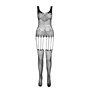 Бодістокінг Passion ECO BS001 One Size white, з доступом, імітація підв’язок, флористичний декор SO7067 Passion (Польща) фото...